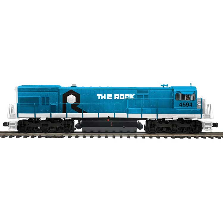 GE U30C - 3-Rail - ProtoSound 3.0 - Premier -- Rock Island #4594 (blue, white, black)