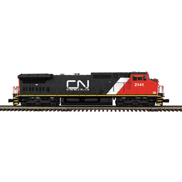 GE Dash 8-40CW - 3-Rail - Proto-Sound 3.0 - Trainman(TM) -- Canadian National #2152 (black, red, white, Website Logo)