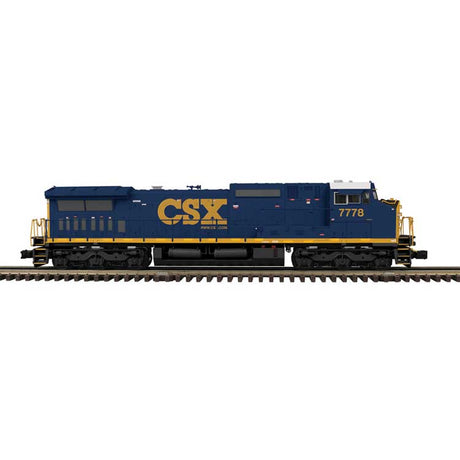 GE Dash 8-40CW - 3-Rail - Conventional Analog - Trainman(TM) -- CSX #7788 (YN3c, blue, yellow, Website Logo)