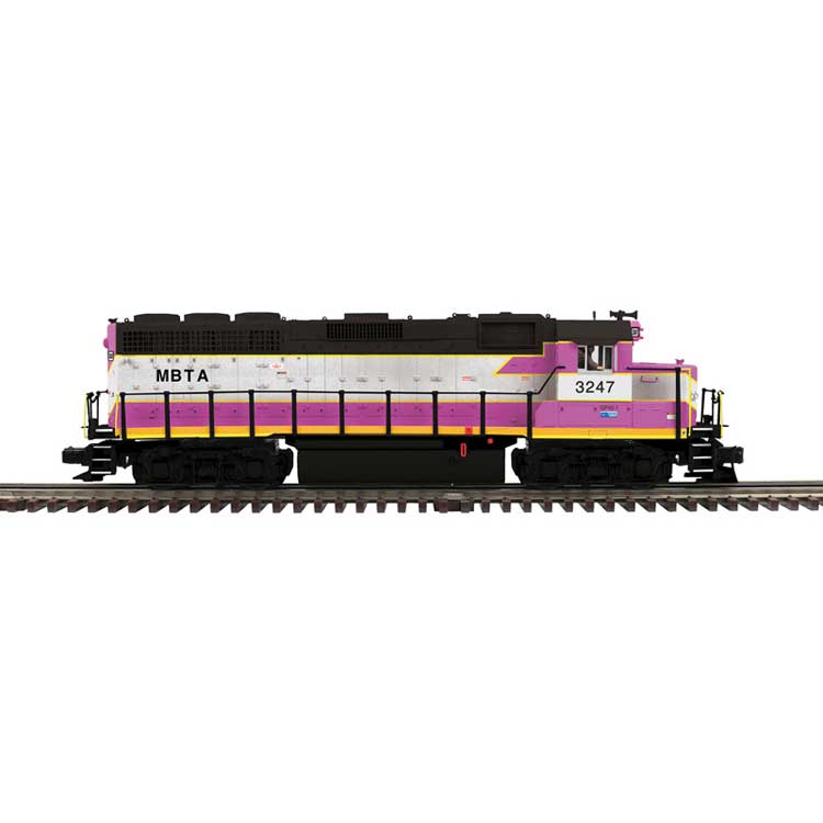 EMD GP40 - 3-Rail - Proto-Sound 3.0 - Premier -- Massachusetts Bay Transportation Authority MBTA #3247 (purple, silver, yello