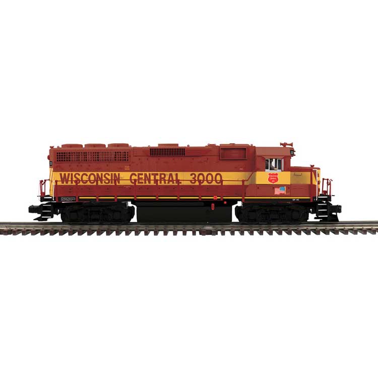 EMD GP40 - 3-Rail - Proto-Sound 3.0 - Premier -- Wisconsin Central #3001 (maroon, yellow, black)