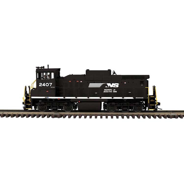 EMD MP15DC - 3-Rail - Proto-Sound 3.0 - Master(R) -- Norfolk Southern #2407  (Ditch Lights, black, Horse Head Logo)