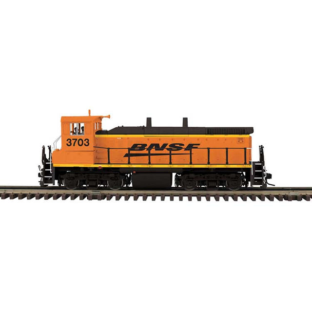 EMD MP15DC - 2-Rail -Sound and DCC - Master(R) -- BNSF Railway #3704 (Ditch Lights, black, orange, yellow, Wedge Logo)