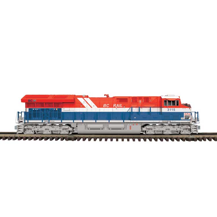 GE ES44AC - 2-Rail - Proto-Sound 3.0 & DCS - Premier(TM) -- Canadian National #3115 (BC Rail Heritage, red, white, blue)