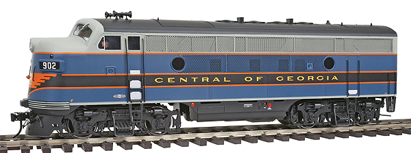 EMD F3A Phase II - 2-Rail w/QSI Sound & DCC - Master(R) Gold -- Central of Georgia #902 (blue, gray, black)