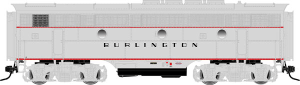 EMD F3B Phase II - 2-Rail w/QSI Sound & DCC - Master(R) Gold -- Chicago, Burlington & Quincy #9960B (silver, red)