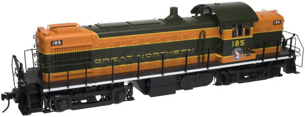 Alco RS1 - 2-Rail w/QSI Sound & DCC - Master(R) Gold -- Great Northern #185 (orange, green)