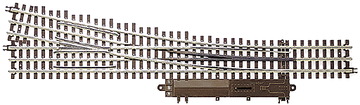 21st Century Track System(TM) Nickel Silver Rail w/Brown Ties - 3-Rail -- #5 Turnout Left Hand