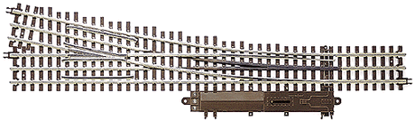 21st Century Track System(TM) Nickel Silver Rail w/Brown Ties - 3-Rail -- #5 Turnout Left Hand