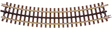 21st Century Track System(TM) Nickel Silver Rail w/Brown Ties - 3-Rail -- O45 Full Curved Section (12pcs./circle)