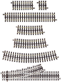 21st Century Track System(TM) Nickel Silver Rail w/Brown Ties - 3-Rail -- Straight - 10"  25.4cm