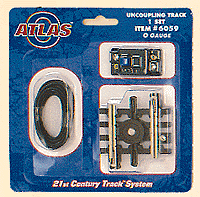 21st Century Track System(TM) Nickel Silver Rail w/Brown Ties - 3-Rail -- Uncoupler - 1-3/4"  4.4cm