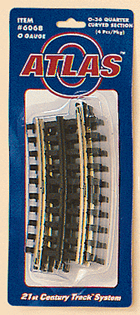 21st Century Track System(TM) Nickel Silver Rail w/Brown Ties - 3-Rail -- O72 Half-Curved Section