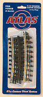 21st Century Track System(TM) Nickel Silver Rail w/Brown Ties - 3-Rail -- O72 Half-Curved Section