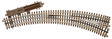 21st Century Track System(TM) Nickel Silver Rail w/Brown Ties - 3-Rail -- O72/O54 Curved Right Hand Turnout