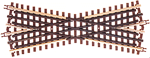 21st Century Track System(TM) Nickel Silver Rail w/Brown Ties - 3-Rail -- 22-1/2 Degree Crossing