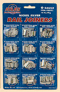 21st Century Track System(TM) Nickel Silver Rail w/Brown Ties - 3-Rail -- Rail Joiners - Nickel Silver pkg(16)