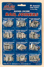 21st Century Track System(TM) Nickel Silver Rail w/Brown Ties - 3-Rail -- Rail Joiners - Nickel Silver pkg(16)