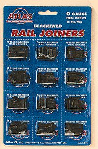 21st Century Track System(TM) Nickel Silver Rail w/Brown Ties - 3-Rail -- Rail Joiners - Blackened pkg(16)