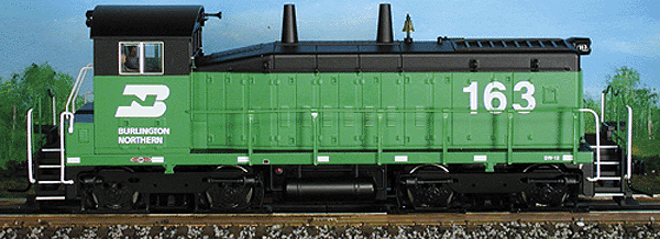 Diesel SW1200RS Powered Locomotive 3-Rail w/TMCC -- Burlington Northern #163 (green, black, white)