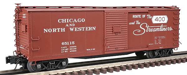 Atlas O Master(R) USRA 40' Steel Re-Built Boxcar, 3-Rail -- Chicago & Northwestern (Boxcar Red, white)