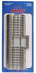 3-Rail Roadbed Straight Sections -- 10" Terminal Section
