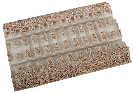 3-Rail Roadbed Straight Sections -- 5-1/2"