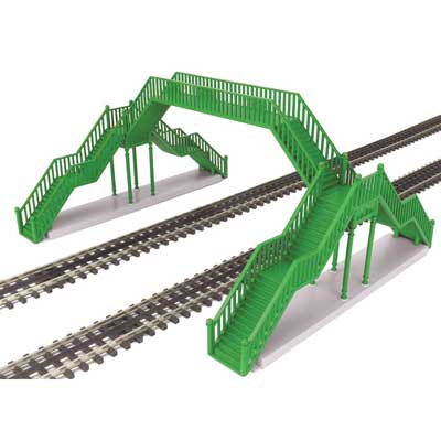 Double-Track Pedestrian Crosswalk Bridge -- Green