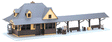 Hillside Structure Series - Kit -- Suburban Passenger Station w/One Station Platform 7-5/16 x 10-5/16 x 7-1/2"