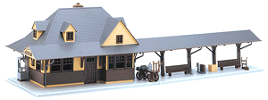 Hillside Structure Series - Kit -- Suburban Passenger Station w/One Station Platform 7-5/16 x 10-5/16 x 7-1/2"