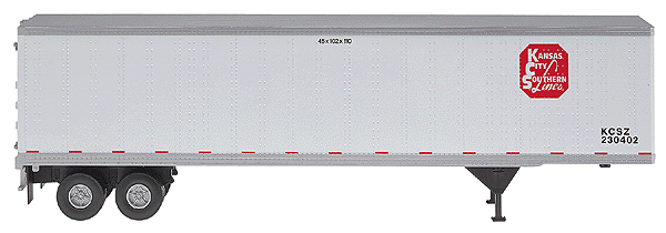 45' Pines Trailer -- Kansas City Southern #s 230361, 230381, 230399, 230402 (red,white,silver)