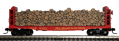 Pulpwood Flatcar w/Load 2-Rail -- Delaware & Hudson #8050