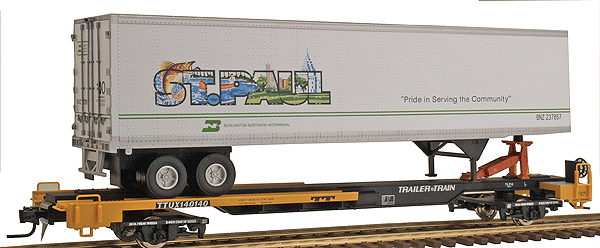 Burlington Northern City Trailers w/Front Runners 2-Rail -- St. Paul