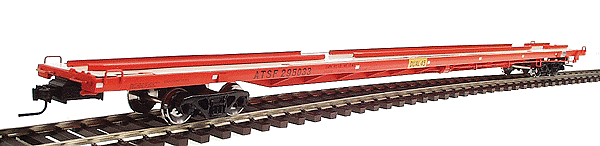 89' 4" Intermodal Flatcar 2-Rail -- Santa Fe (orange)