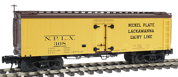 36' Wood Refrigerator Car - 3 Rail -- Nickel Plate-DLW