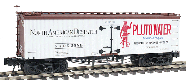 36' Wood Refrigerator Car - 3 Rail -- Pluto Water