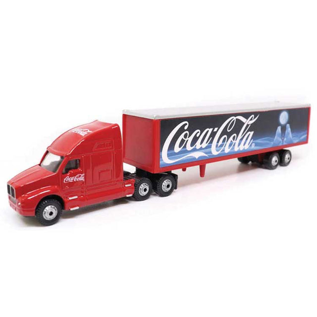 Modern Tractor w/Trailer Long Hauler - Assembled -- Coca Cola Bears and Moon (red, blue)