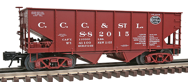 Master(TM) USRA 55-Ton 2-Bay Open Hopper - 3-Rail - Ready to Run -- Big Four CCC&St. L/New York Central (Boxcar Red)