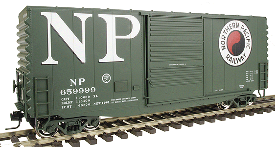O Trainman(R) Pullman-Standard 40' Hy-Cube Boxcar 2-Rail -- Northern Pacific