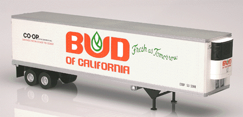 45' Trailer w/Refrigeration Unit -- Bud of California (white, red, green, black)
