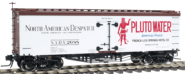36' Wood Refrigerator Car - 2 Rail -- Pluto Water