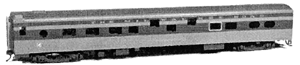 Laser-Cut Acrylic Streamlined Car Sides - Milwaukee Road -- Sleeper