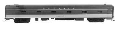 Laser-Cut Acrylic Streamlined Car Sides - Illinois Central -- Sleeper