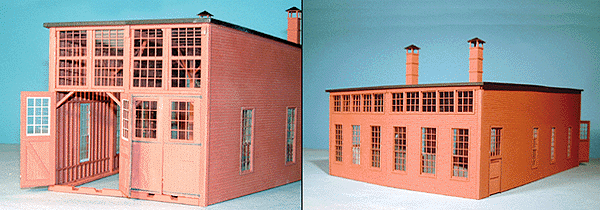 Roundhouse (Laser-Cut Wood Kit) -- 2-Stall; 12" Long x 8" Wide at Rear x 6" Tall  30 x 20 x 15cm