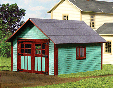 LASERkit(R) Single-Car Garage; Laser-Cut Wood Kit -- 5-3/4 x 4-1/2 x 3-1/2"  14.6 x 11.4 x 8.8cm
