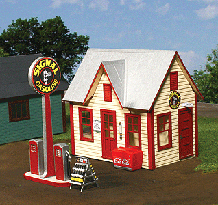 All-American Gas Station - LASERkit(R) -- Kit - 4-1/2 x 3 x 4"  11.4 x 7.6 x 10.1cm
