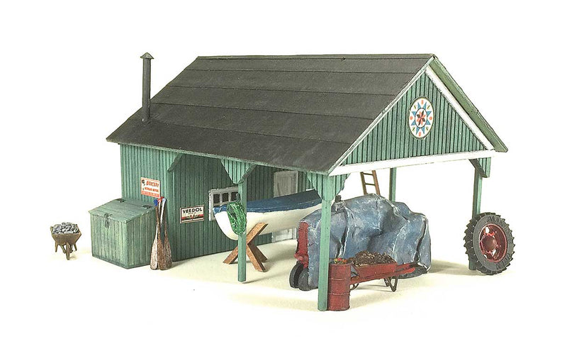 Storage Shed and Shelter -- Laser-Cut Wood Kit - 3-1/2 x 2-5/8 x 2"  8.9 x 6.7 x 5.1cm-1