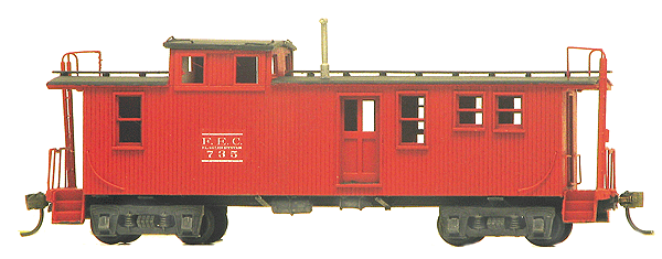 Wood Caboose - Kit (Laser-Cut Wood) -- Florida East Coast As-Built #700-800 Series w/Side Door