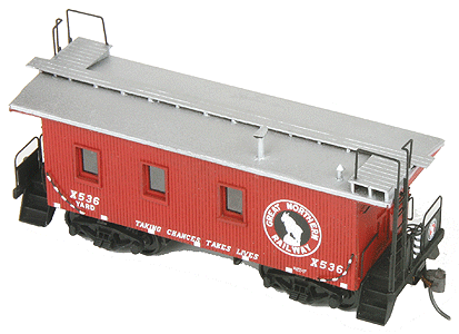 Wood Caboose - Kit (Laser-Cut Wood) -- Great Northern / Burlington Northern Transfer Caboose