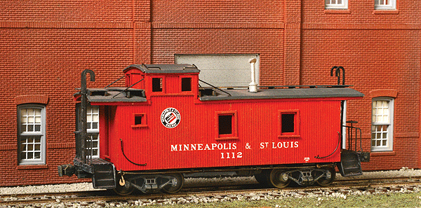 Wood Caboose - Kit (Laser-Cut Wood) -- Minneapolis & St Louis #1100 Series w/Cupola